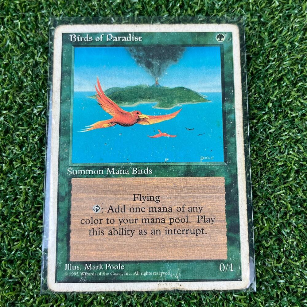 Birds of Paradise 4th Edition 1995 MTG Magic The Gathering Rare Damaged